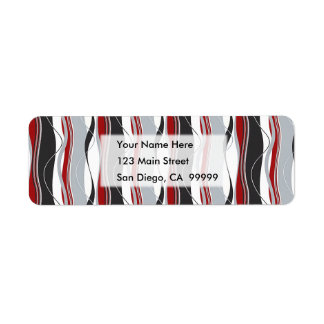 Wavy Vertical Stripes Red Black White & Grey