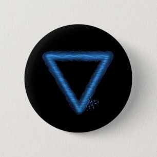 Wavy Water Element Alchemy Symbol 6 Cm Round Badge