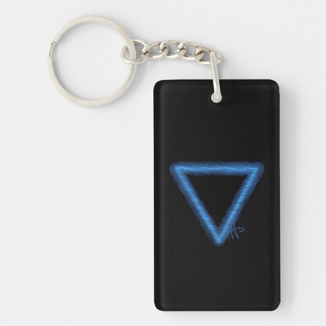 Wavy Water Element Alchemy Symbol Key Ring (Front)