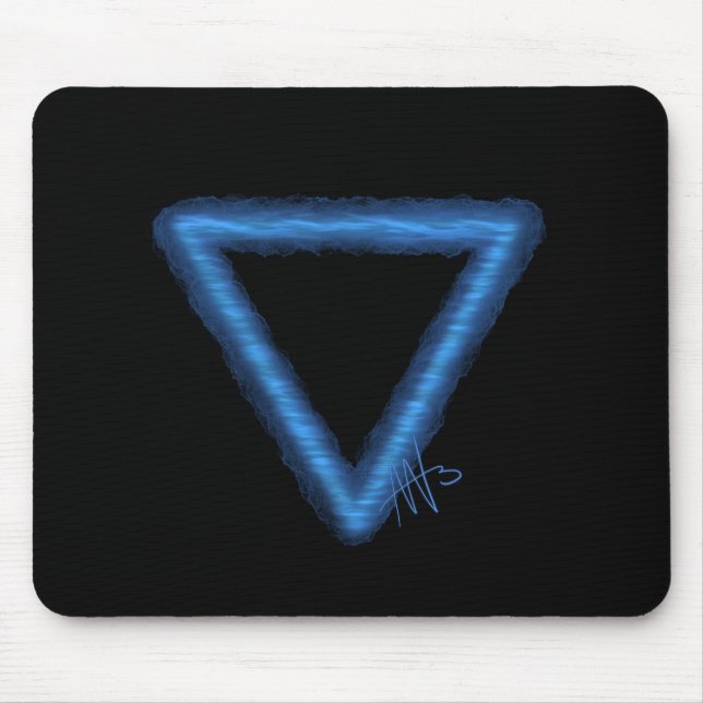 Wavy Water Element Alchemy Symbol Mouse Mat (Front)