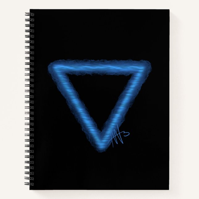 Wavy Water Element Alchemy Symbol Spiral Notebook (Front)