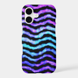 wavy watercolor - cyan and purple :