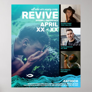 Wavy Waters Jesus Fish Poster