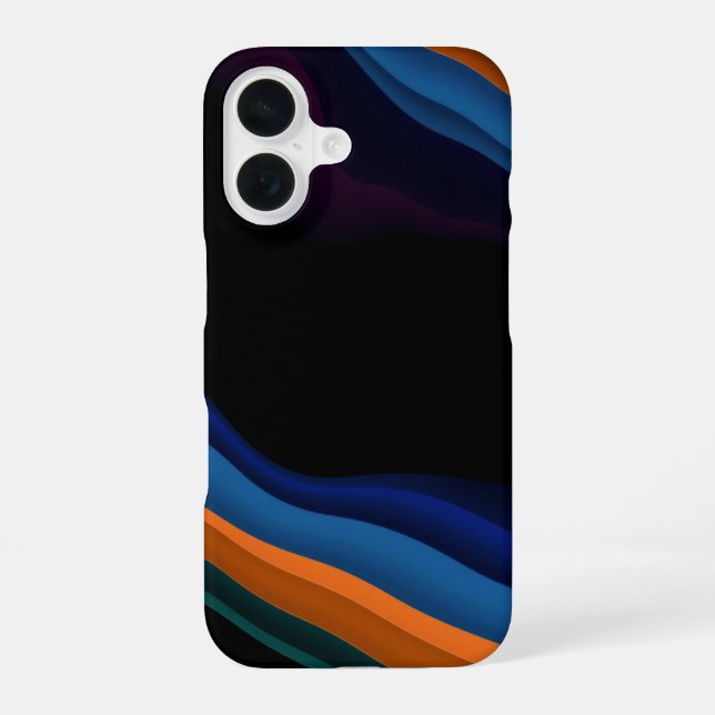 Wavy Waves: A Minimalist Abstract iPhone 16 Case (Back)