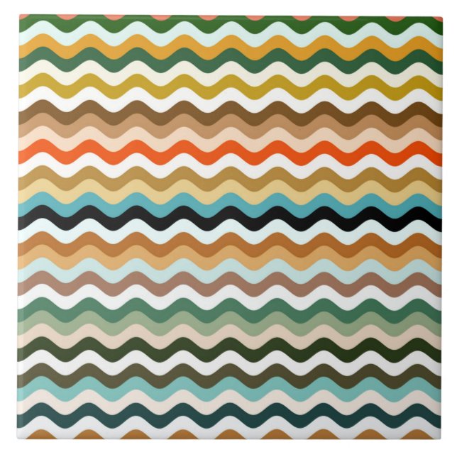 Wavy Zigzag Multicolor Pattern Tile (Front)