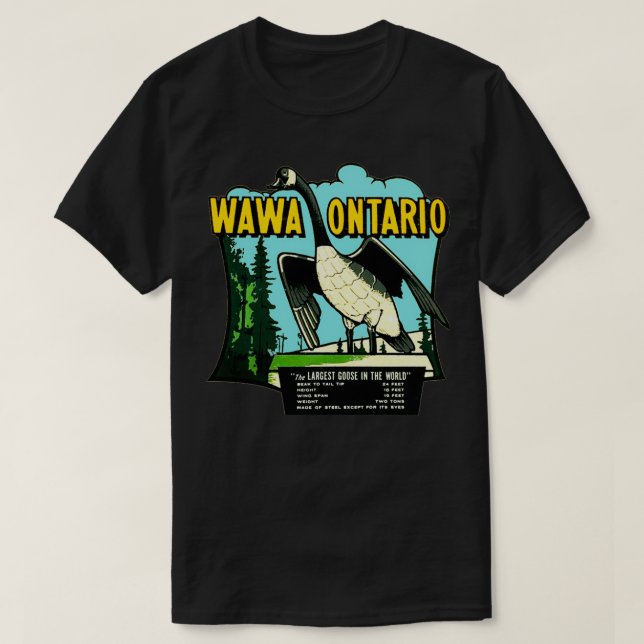 Wawa Ontario Largest Goose Vintage Travel T-Shirt (Design Front)