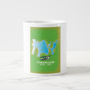 Wawang Lake Ontario Canada lake map Large Coffee Mug