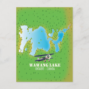 Wawang Lake Ontario Canada lake map Postcard
