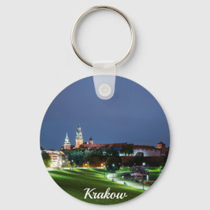 Wawel castle at night in Krakow, Poland Key Ring