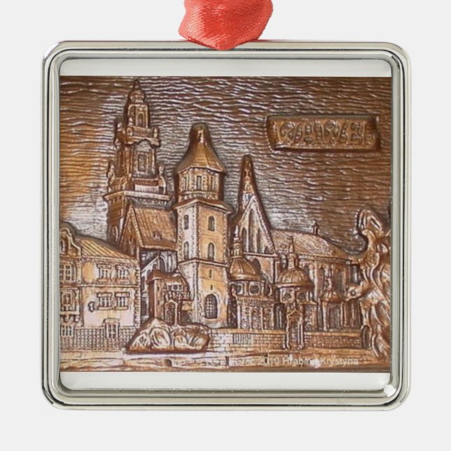 WAWEL CASTLE IN KRAKOW POLAND METAL TREE DECORATION (Front)