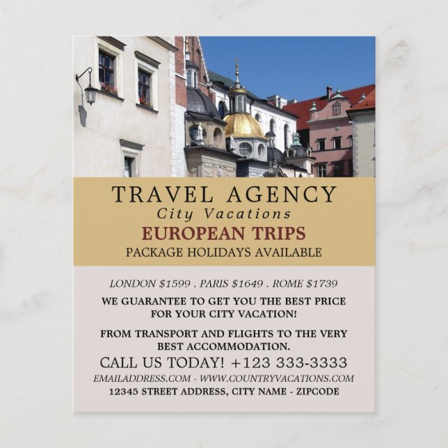 Wawel Cathedral, Kraków, Travel Agency Advertising Flyer (Front)