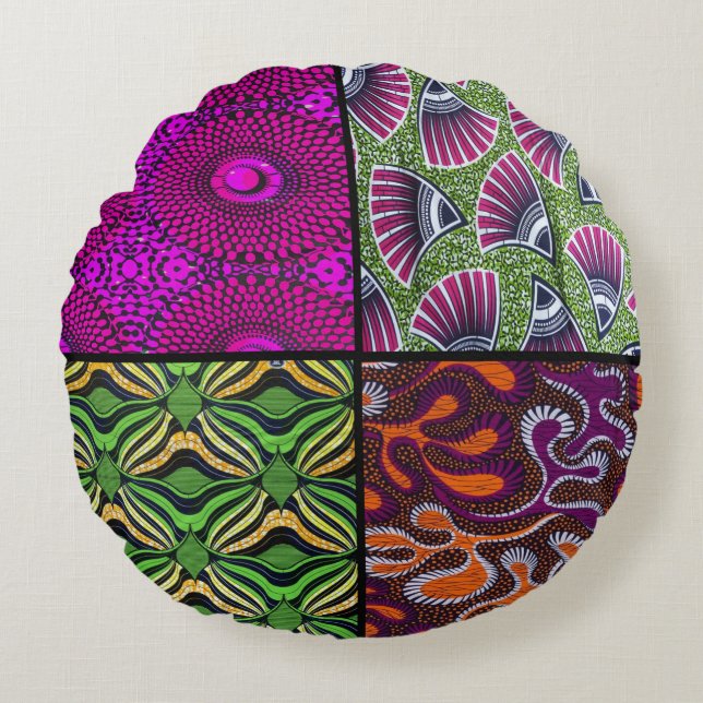 Wax African Round Cushions (Front)