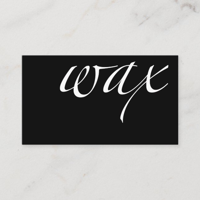 Wax: Brazilian Wax Business Card (Front)