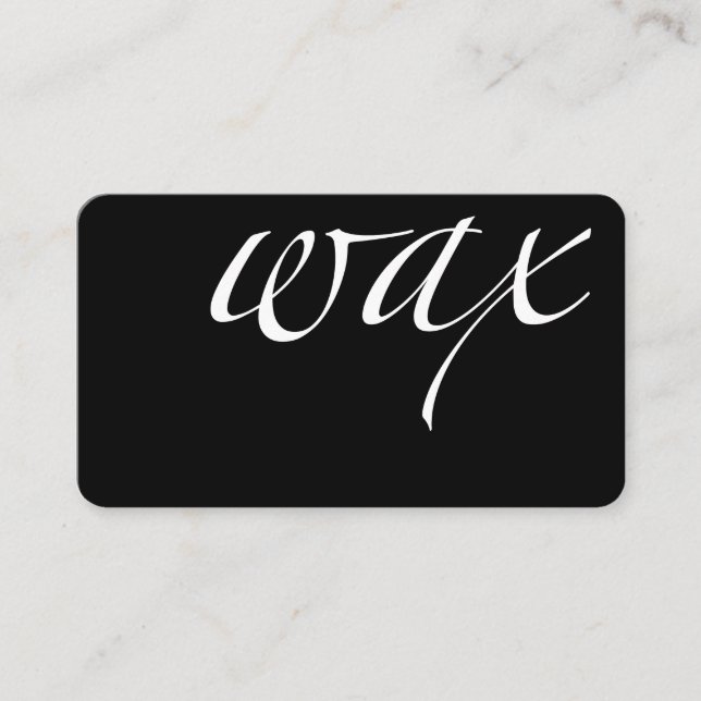 Wax: Brazilian Wax Business Card (Front)