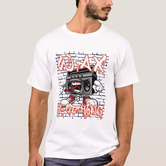 Wax clothing old school hip hop designer T-shirt  (Front)