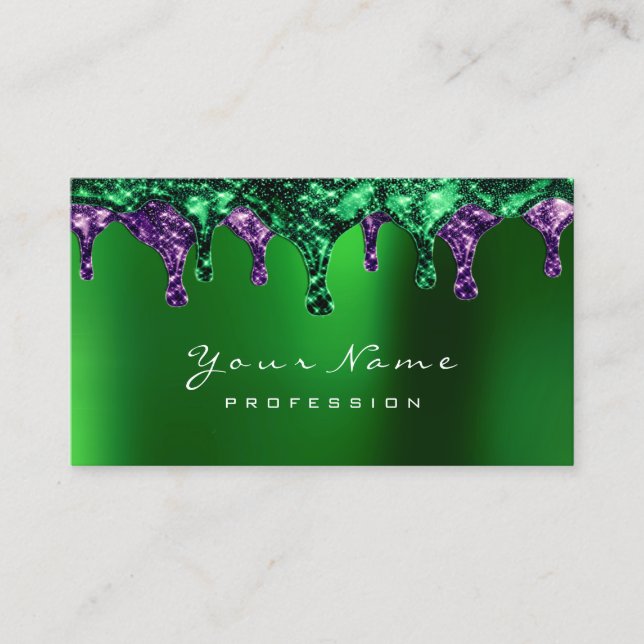 Wax Epilation Depilation Nails Green Plum Violet Business Card (Front)