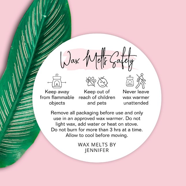 Wax Melt Warning Label Feminine Safety Sticker (Creator Uploaded)