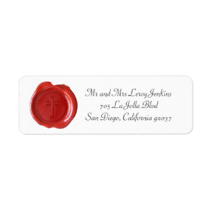 Wax Monogram Address Labels - Red Cross2