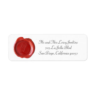 Wax Monogram Address Labels - Script L