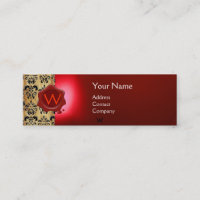 WAX SEAL DAMASK PARCHMENT  MONOGRAM red