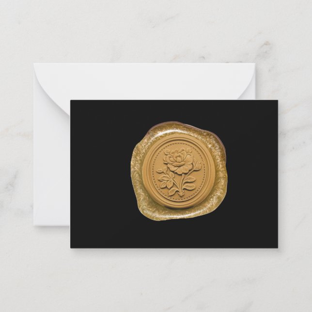 Wax Seal Gold Flower Sympathy Thank You Card (Back)