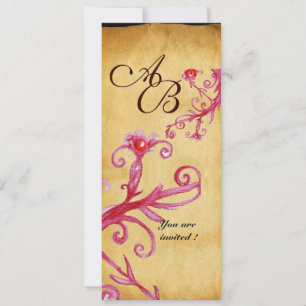 WAX SEAL  MAGIC BERRIES  MONOGRAM,Parchment Invitation