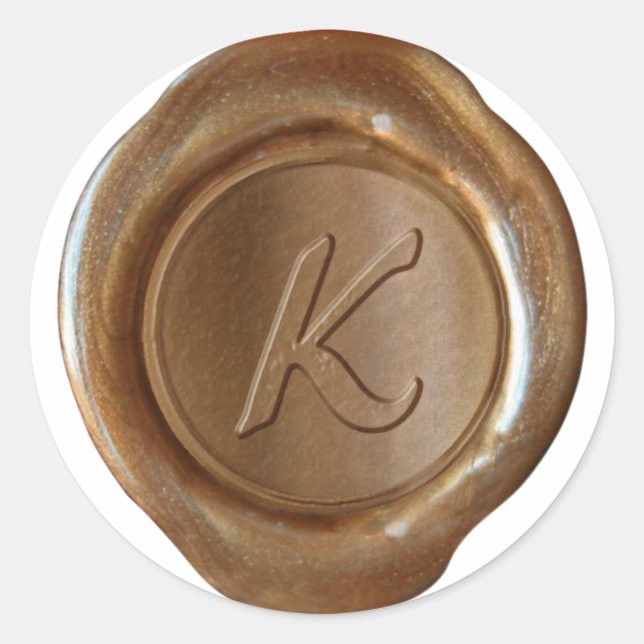 Wax Seal Monogram - Copper - Artistic K - (Front)