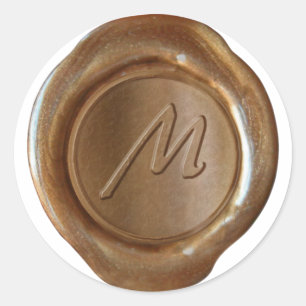 Wax Seal Monogram - Copper - Artistic M -
