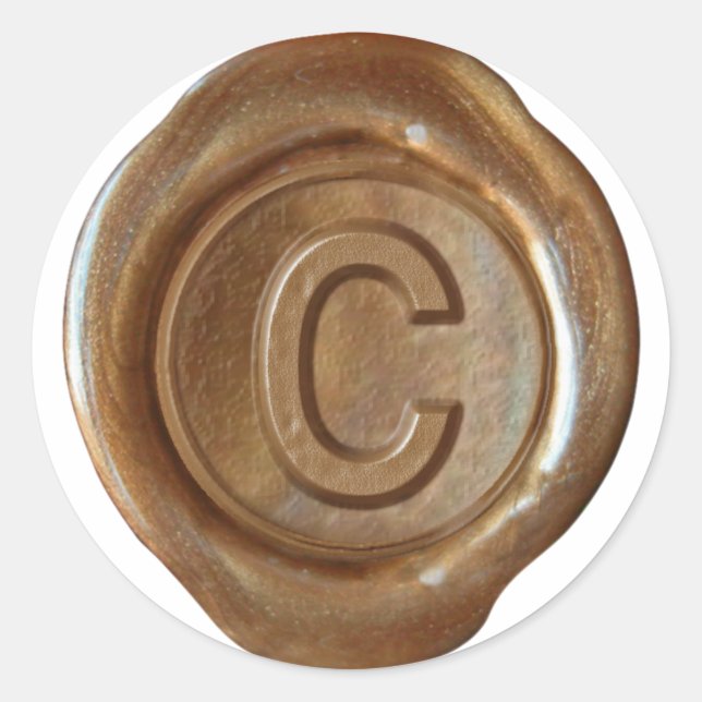 Wax Seal Monogram - Copper - Bold C - (Front)