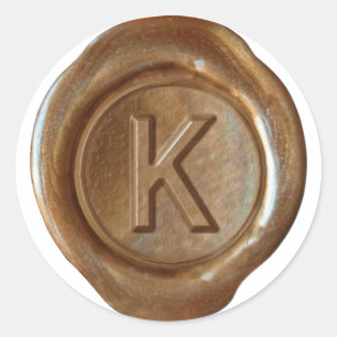 Wax Seal Monogram - Copper - Bold K -