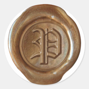 Wax Seal Monogram - Copper - Old English P -