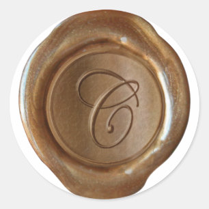 Wax Seal Monogram - Copper - Script C -