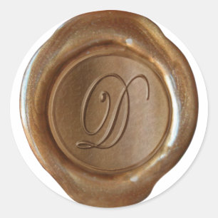 Wax Seal Monogram - Copper - Script D -