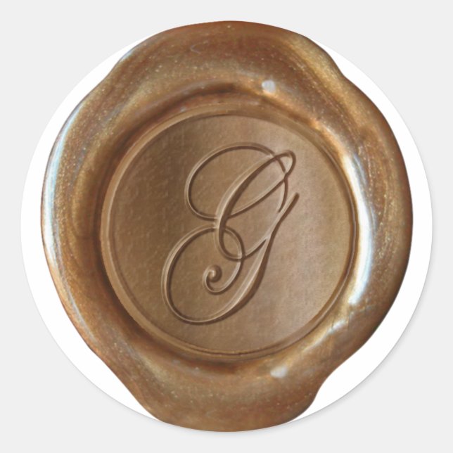Wax Seal Monogram - Copper - Script G - (Front)