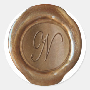 Wax Seal Monogram - Copper - Script N -