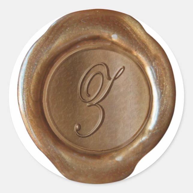 Wax Seal Monogram - Copper - Script Z - (Front)