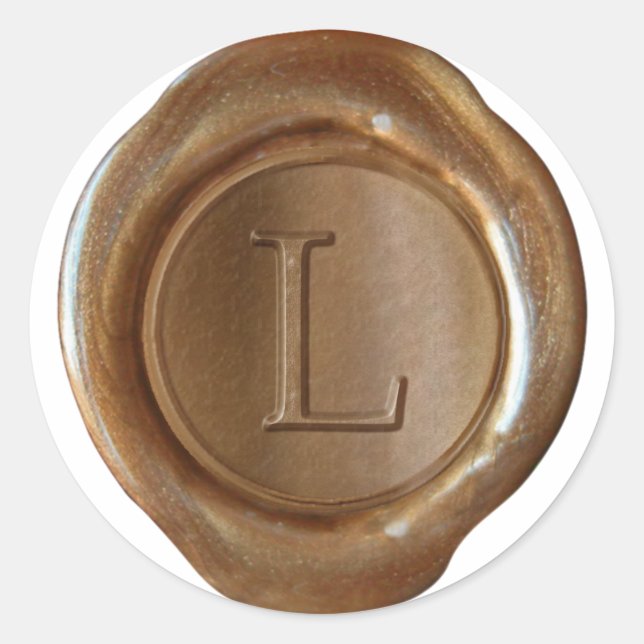 Wax Seal Monogram - Copper - Serif L - (Front)