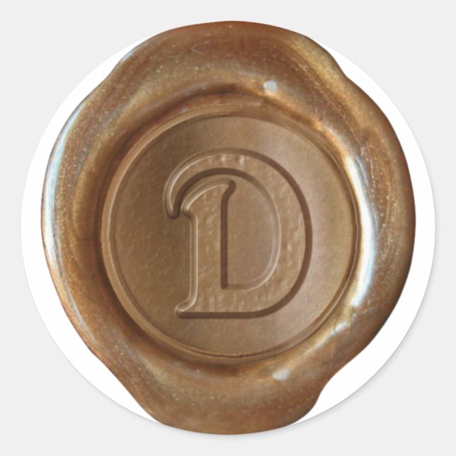 Wax Seal Monogram - Copper - Victorian D - (Front)