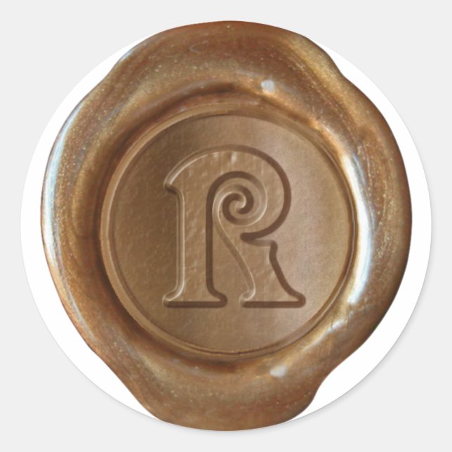 Wax Seal Monogram - Copper - Victorian R - (Front)