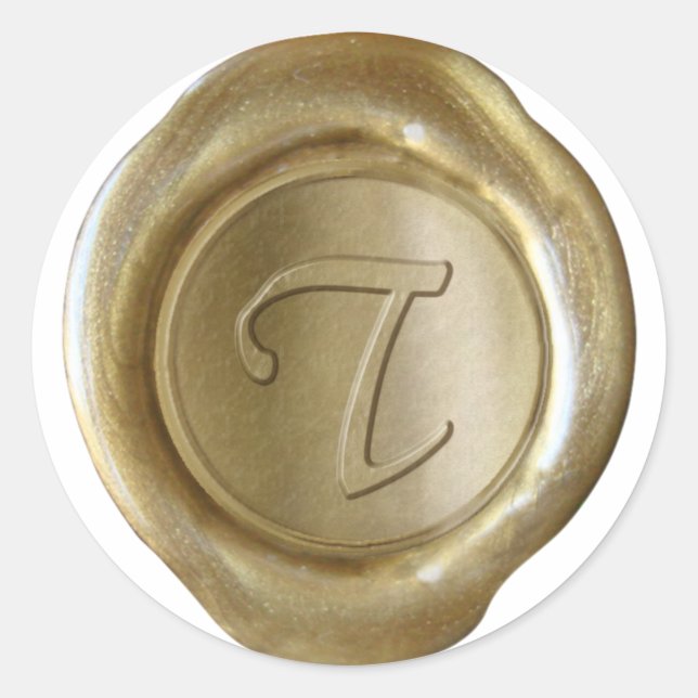 Wax Seal Monogram - Gold - Artistic Style T - (Front)
