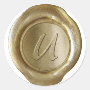 Wax Seal Monogram - Gold - Artistic Style U -