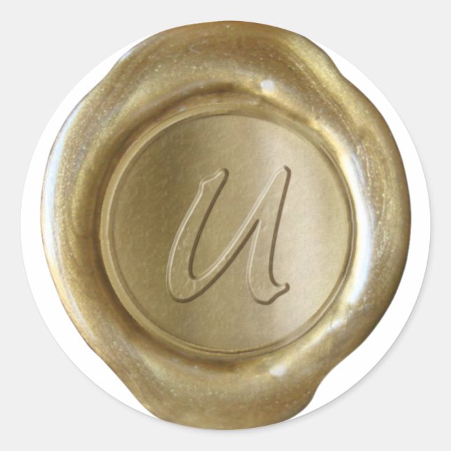 Wax Seal Monogram - Gold - Artistic Style U - (Front)