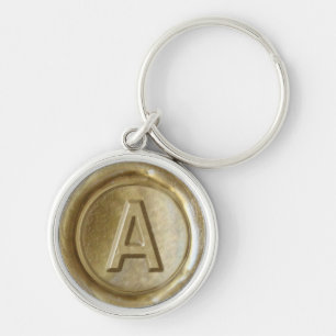 Wax Seal Monogram - Gold - Bold A - Key Ring