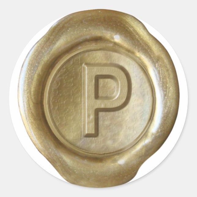 Wax Seal Monogram - Gold - Bold P - (Front)