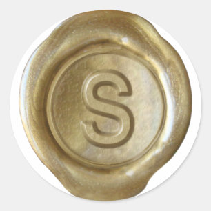 Wax Seal Monogram - Gold - Bold S -