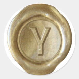 Wax Seal Monogram - Gold - Bold Y -