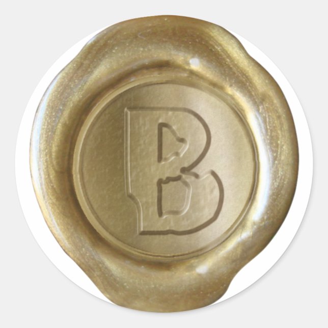 Wax Seal Monogram - Gold - Boulder B - (Front)