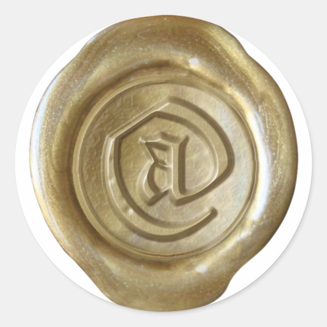Wax Seal Monogram - Gold - Old English @ - (Front)