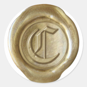 Wax Seal Monogram - Gold - Old English - Letter C