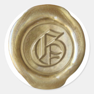 Wax Seal Monogram - Gold - Old English - Letter G